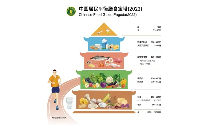 中国居民平衡膳食宝塔2022高清印刷图片
