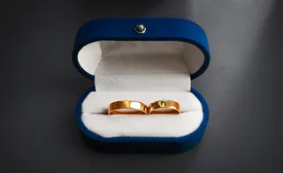 结婚黄金对戒图片