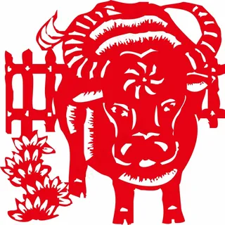 牛剪纸 剪纸风元素