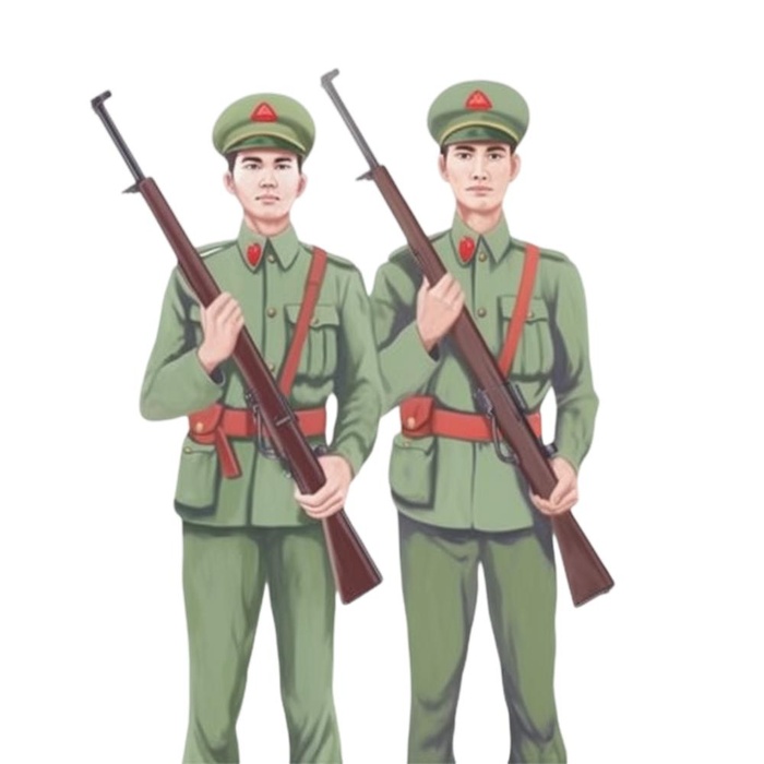 军人士兵拿着枪免抠(1024x1024)