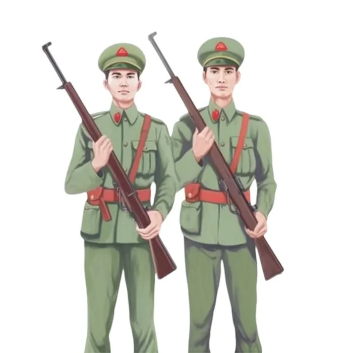 军人士兵拿着枪免抠(1024x1024)