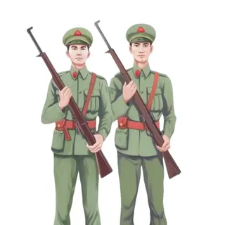 军人士兵拿着枪免抠