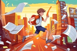 考试复习冲刺时间学生天空背景