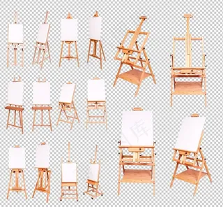 各种角度的绘画道具画架画板免扣素材
