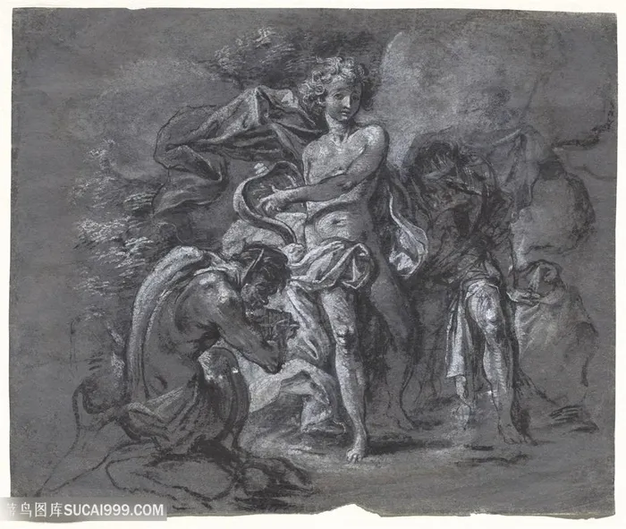 素描人物风景画装饰画