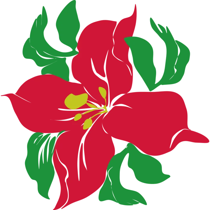 红色栀子花镂空图