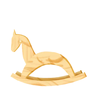 木马玩具剪贴画儿童节幼儿园插画