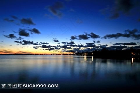 晚霞中的大海风景图片
