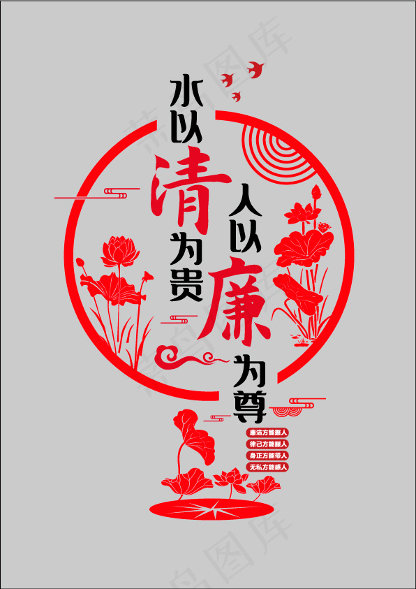 廉政文化 廉政文化墙ai矢量模版下载