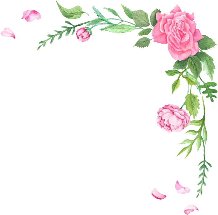 花枝花朵卡通简笔谷雨