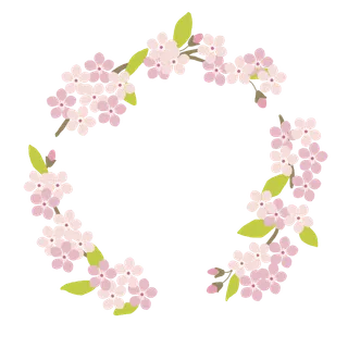 春天浪漫粉红色樱花手绘樱花梅花桃花花朵图片PNG免扣素材