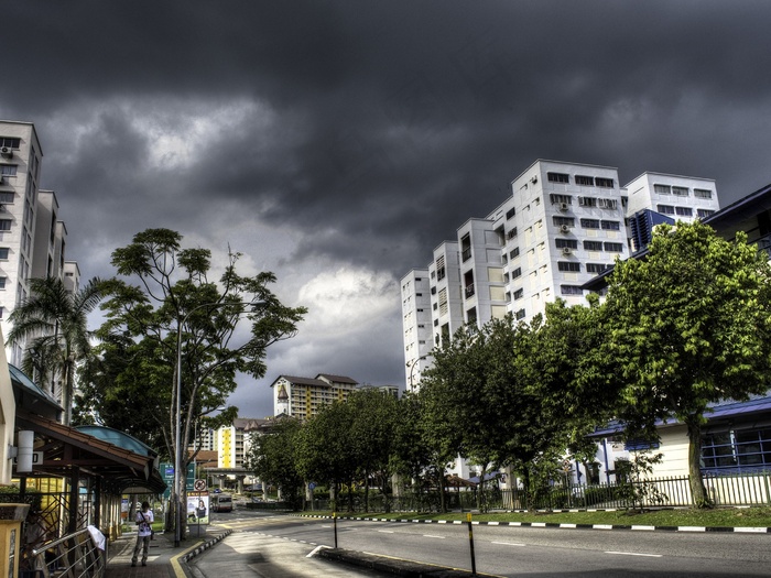 城市壁纸阴天的城里