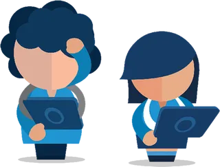 网上办公人物卡通科技kv主视觉素材