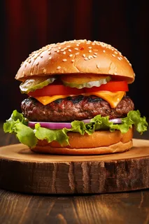 美味汉堡包美食摄影图