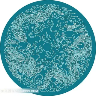 圆形龙戏珠素材