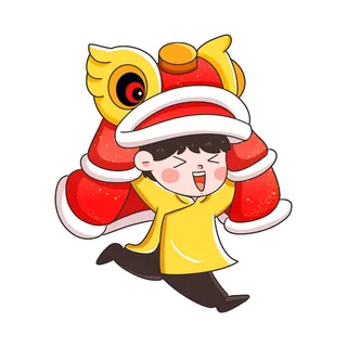 舞狮中秋节元素