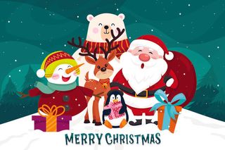 圣诞节圣诞老人绿色背景