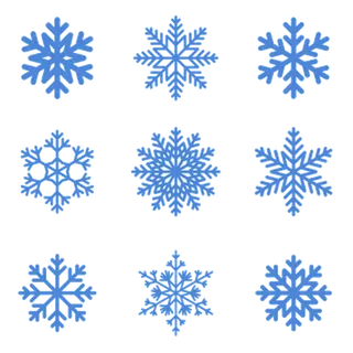 蓝色雪花各种形状