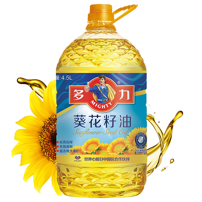 多力葵花籽油4.5升超市商品白底图免抠实物摄影png格式图片透明底