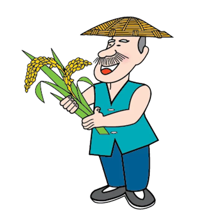 现代农业手拿稻子农民