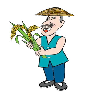 现代农业手拿稻子农民