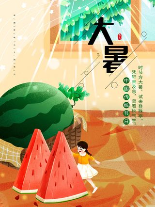 传统节气大暑海报