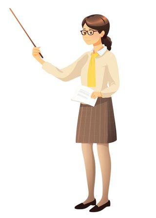 戴眼镜教师插画元素