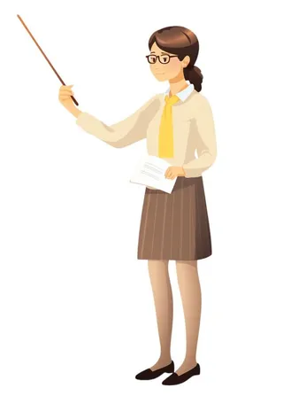 戴眼镜教师插画元素