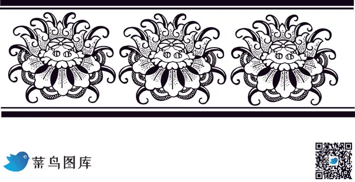 传统古典花纹纹样ai矢量模版下载