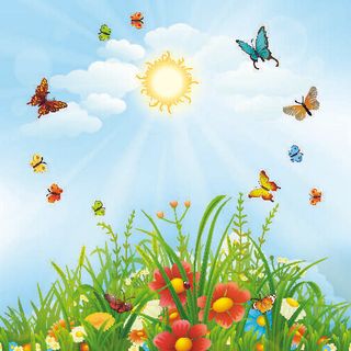 欢迎春天到花开风景