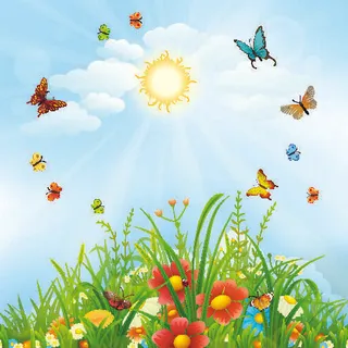 欢迎春天到花开风景