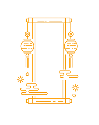 中国风中式传统祥云图案国潮古风边框云纹装饰元素PNG免抠素材图