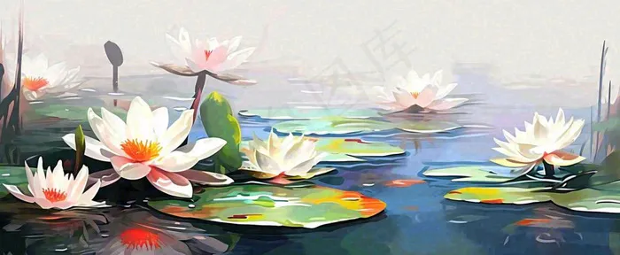 夏天荷花池荷叶池塘，夏至小暑大暑(1712x704)