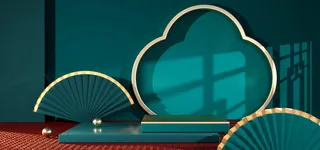 中国风国潮电商促销首页海报C4D背景图3D场景立体设计PSD素材模板