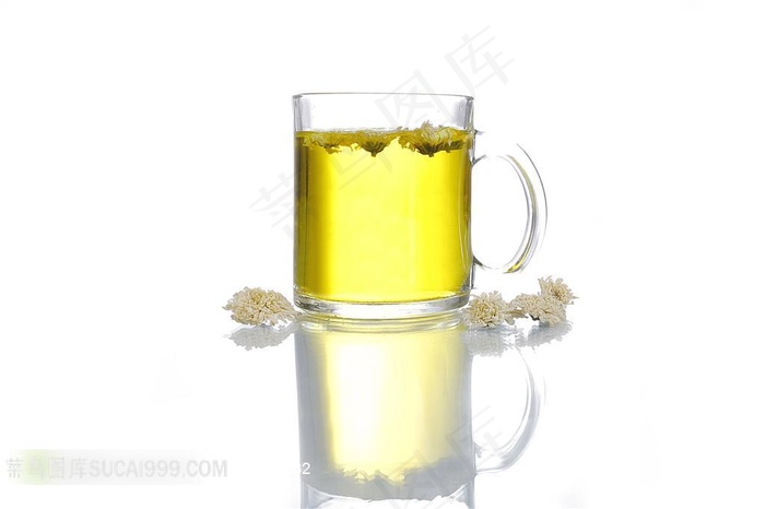 菊花和菊花茶摄影图