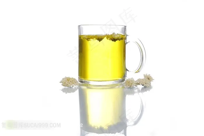菊花和菊花茶摄影图