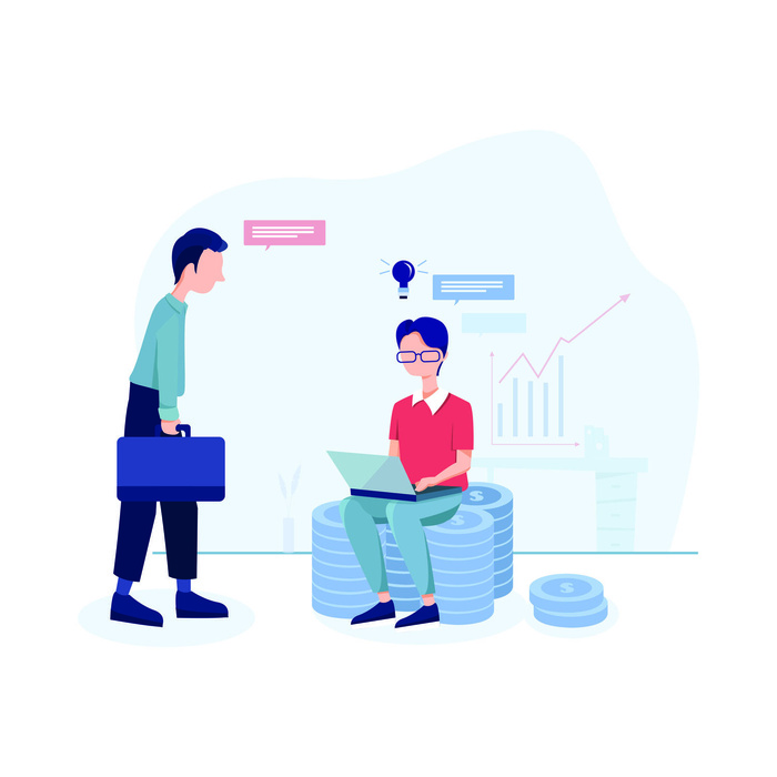 扁平化人物场景办公互联网等距ai矢量设计网页海报UI素材插画