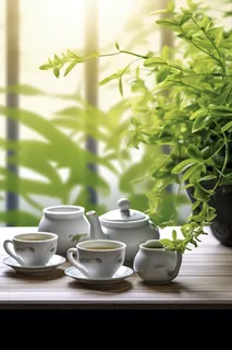 餐桌上的咖啡杯下午茶绿植阳光光影摄影图 餐桌上的咖啡杯下午茶绿植阳光光影摄影图