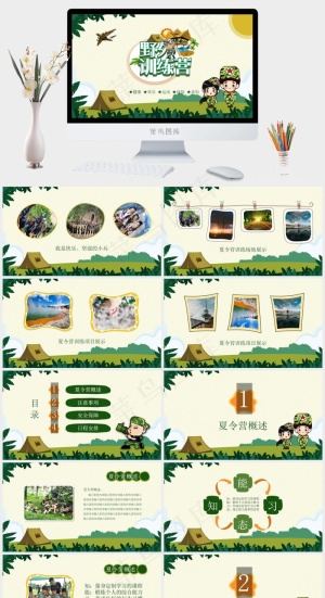 暑期夏令营总结课件卡通风PPT模板预览图
