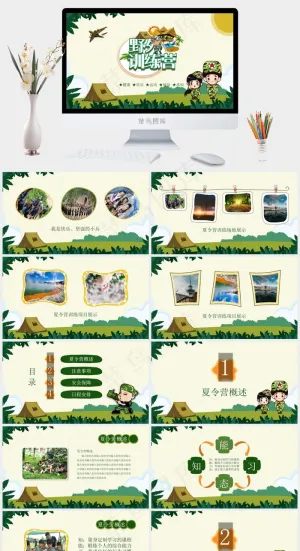 暑期夏令营总结课件卡通风PPT模板预览图