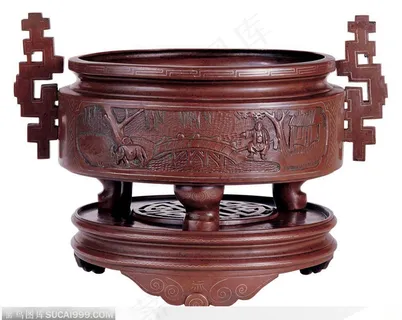 传统工艺-双耳褐色青铜食器