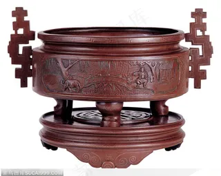 传统工艺-双耳褐色青铜食器