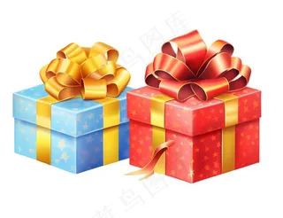 圣诞礼物礼盒卡通插画免抠