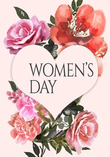手绘花卉妇女节贺卡
