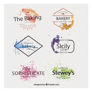 免抠餐饮标签矢量