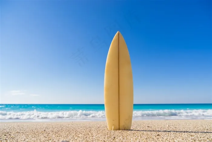 海滩上的冲浪板
