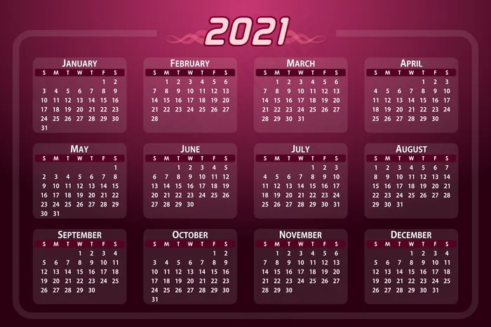 2021年日历图片