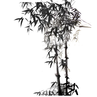 竹子水墨画中国风国画墨水书法竹子画