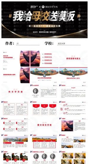 武汉大学-张王李-答辩通用PPT模板预览图