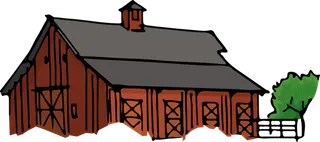 现代农场房屋卡通红现代农业